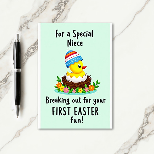 Striped Hat Bird Spring Card