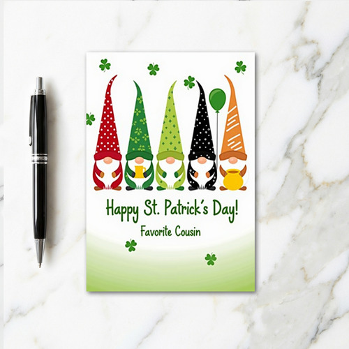 Striped Hat Gnomes Card