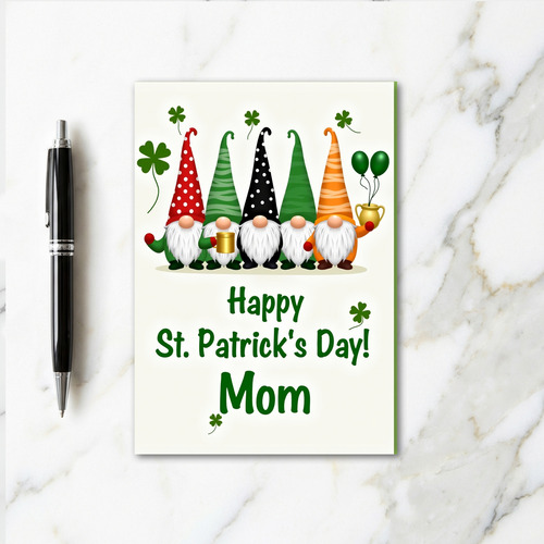 Striped Hat Gnomes Holiday Card