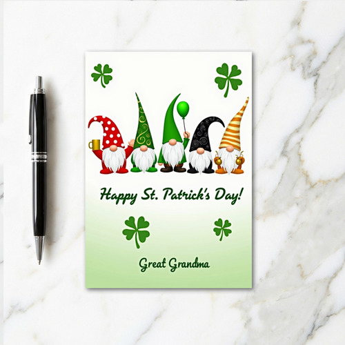 Striped Hats Gnome Holiday Card