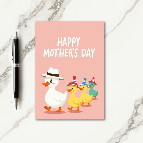 Striped Hats Happy Bird Card