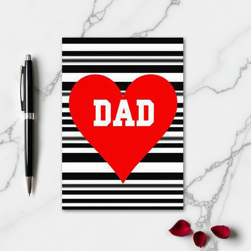 Striped Heart Dad Card