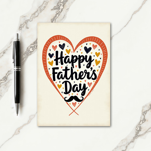 Striped Heart Fathers Day Card