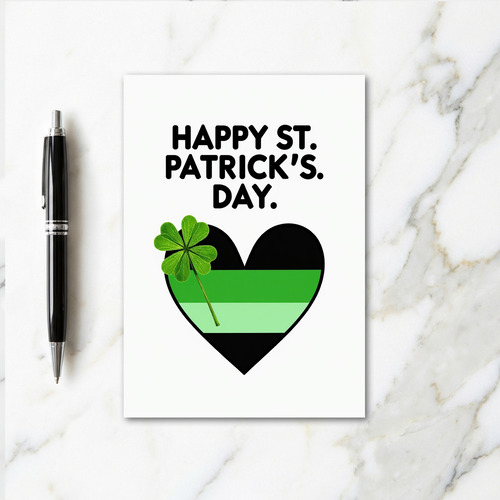 Striped Heart Happy St Patricks Card