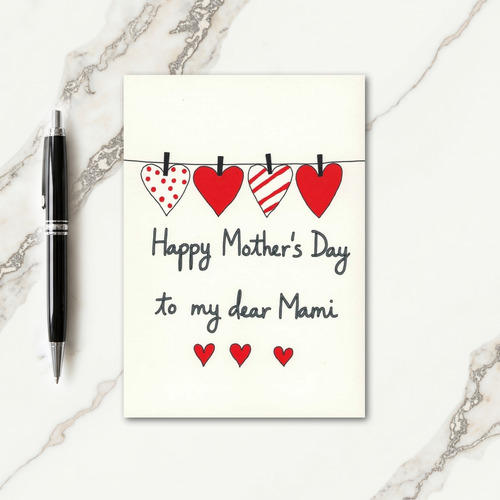 Striped Heart Mothers Day Card