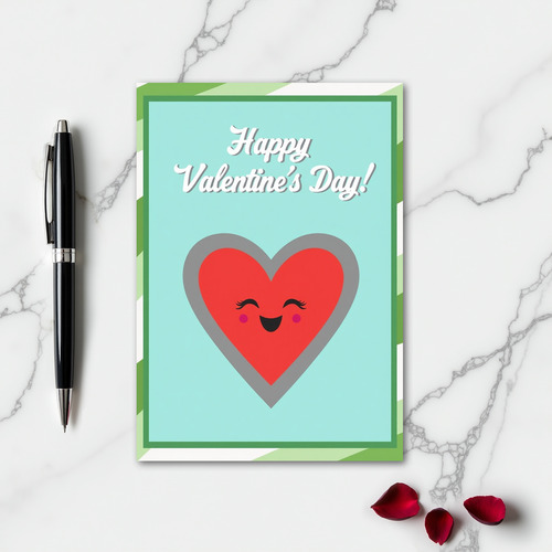 Striped Heart Valentine Card