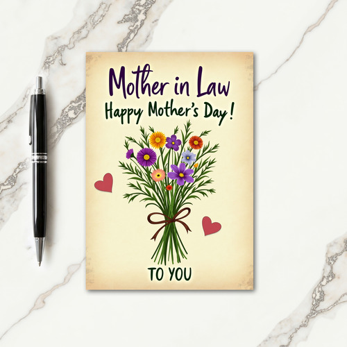 Striped Heartfelt Flowers Card