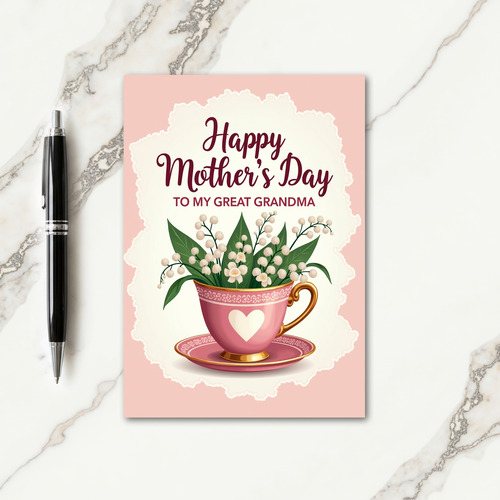 Striped Heartfelt Teacup Card