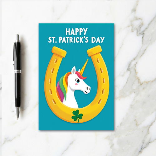 Striped Horn Unicorn Card