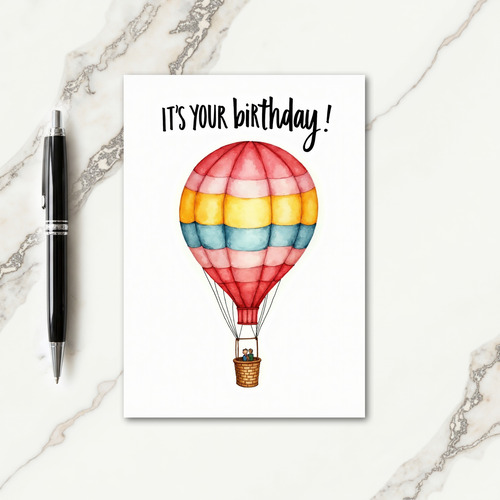 Striped Hot Air Birthday Card