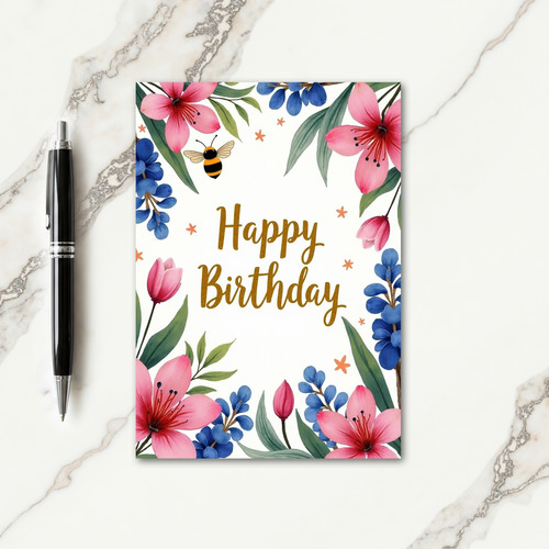 Striped Insect Birthday Card