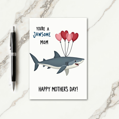 Striped Jawsome Mom Card