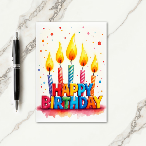 Striped Joyful Candle Card
