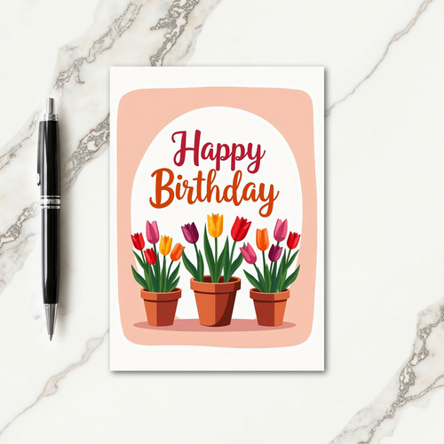 Striped Joyful Flowers Card