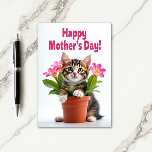 Striped Kitten Celebration Card