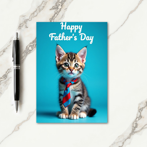 Striped Kitten Fathers Day Card