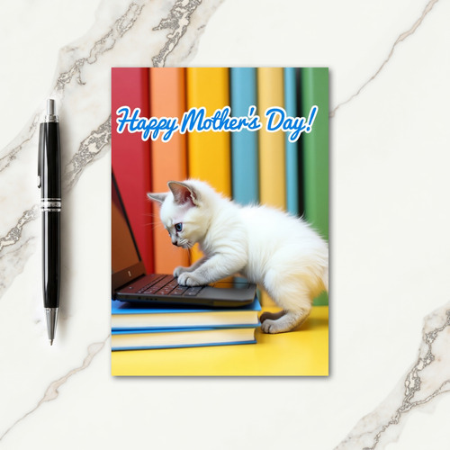 Striped Kitten Learning Card