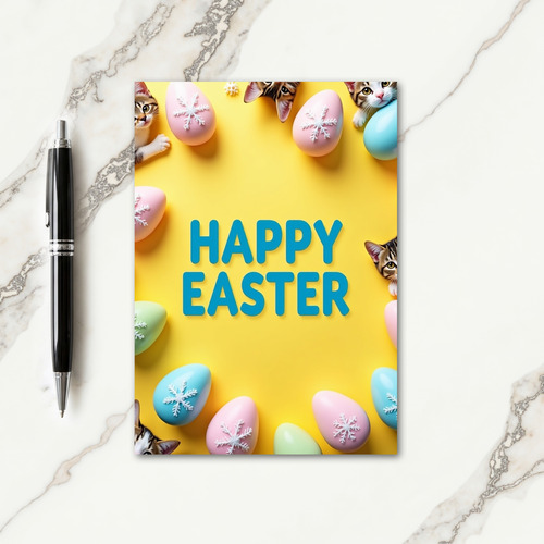 Striped Kitty Easter Card