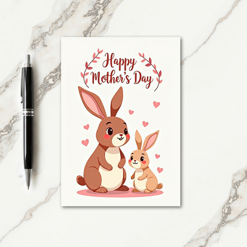 Striped Lagomorph Friend Card