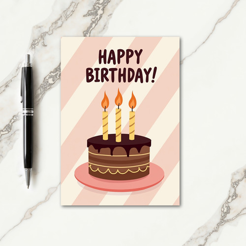 Striped Layered Cake Card
