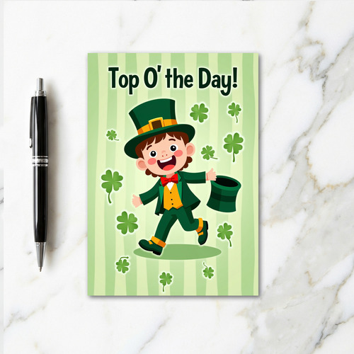 Striped Leprechaun Scene Card