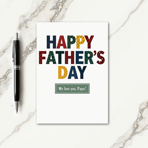 Striped Letters Fathers Day Card