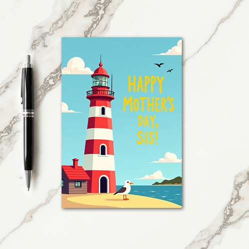 Striped Lighthouse Happy Card