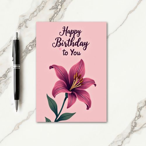 Striped Lily Bloom Card