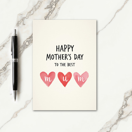 Striped Love And Hearts Card