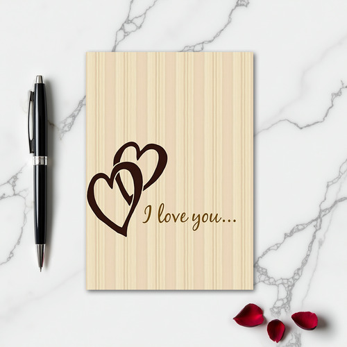 Striped Love Hearts Kraft Card