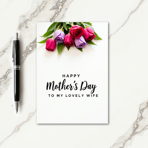 Striped Lovely Wife Day Card