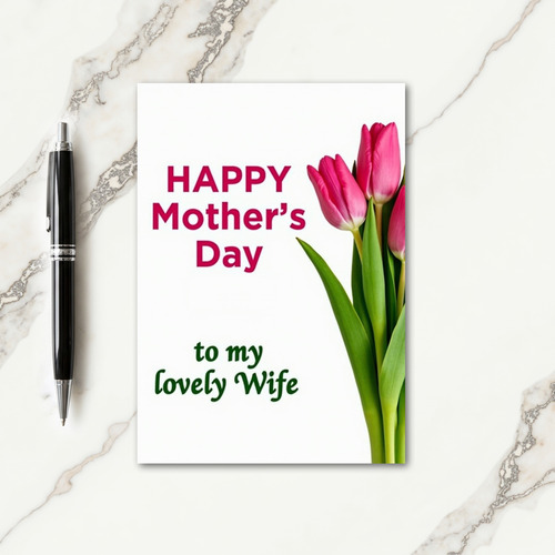 Striped Lovely Wife Mothers Day Card
