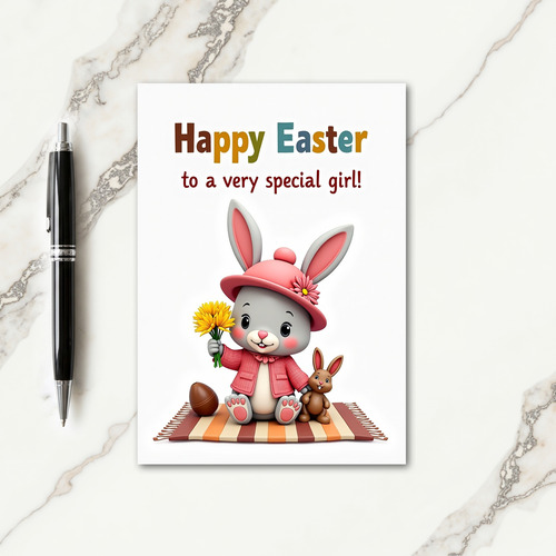 Striped Mat Happy Easter Card