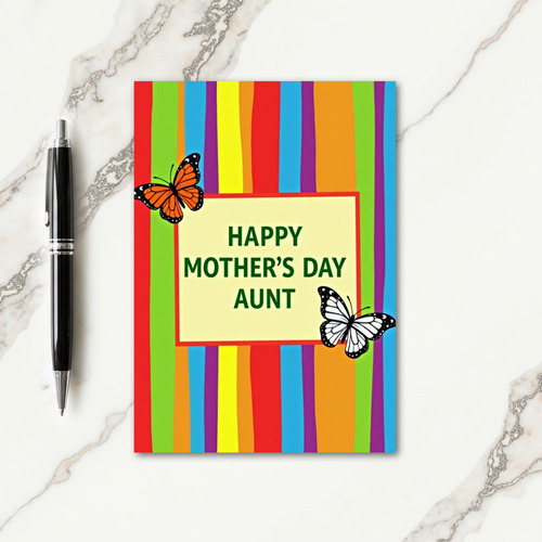 Striped Mothers Day Aunt Card