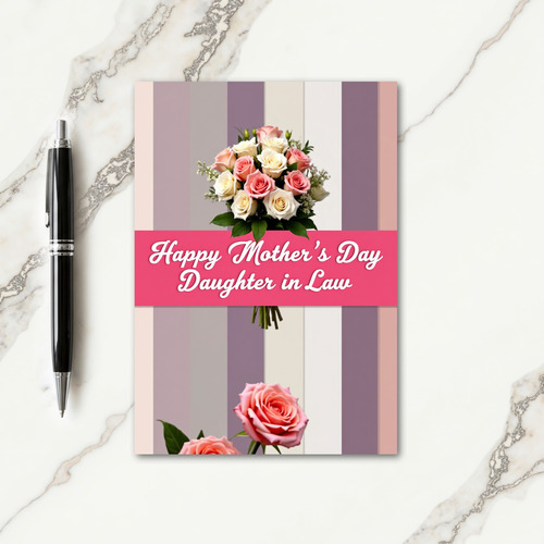 Striped Mothers Day Bouquet Card