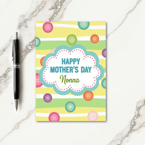 Striped Mothers Day Buttons Card