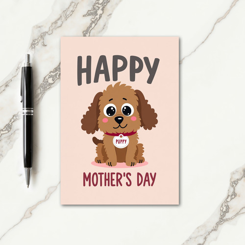 Striped Mothers Day Cute Dog Card