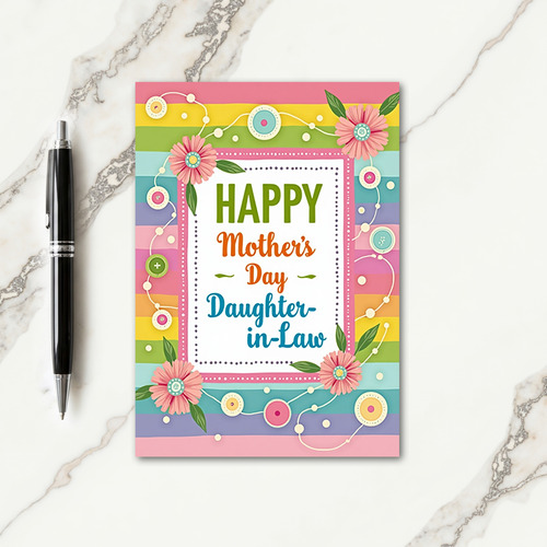 Striped Mothers Day Daughterinlaw Card