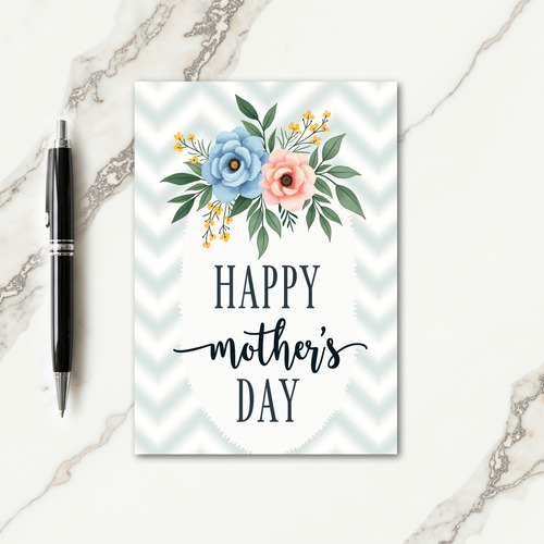 Striped Mothers Day Floral Card