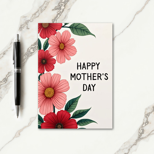 Striped Mothers Day Floral Tribute Card