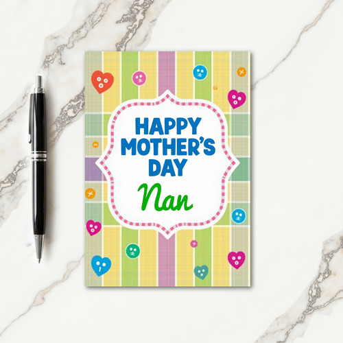 Striped Mothers Day Hearts Card