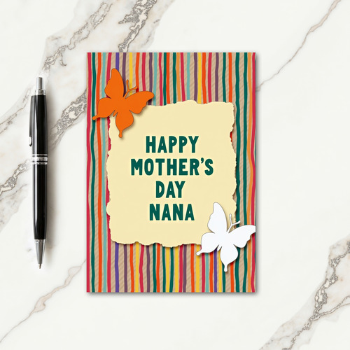 Striped Mothers Day Nana Card