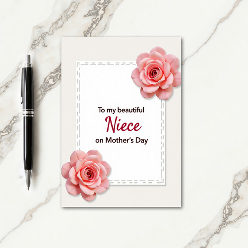 Striped Mothers Day Niece Card