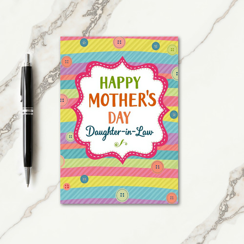 Striped Mothers Day Sewing Card