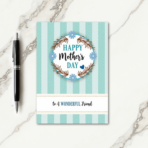 Striped Mothers Day To Friend Card