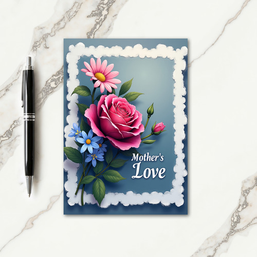 Striped Mothers Rose Card