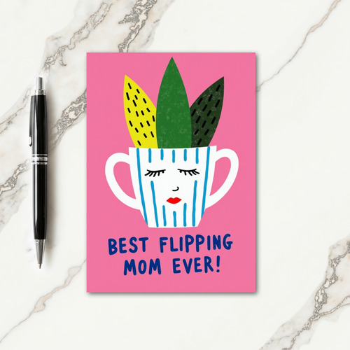Striped Mug Best Mom Ever Card