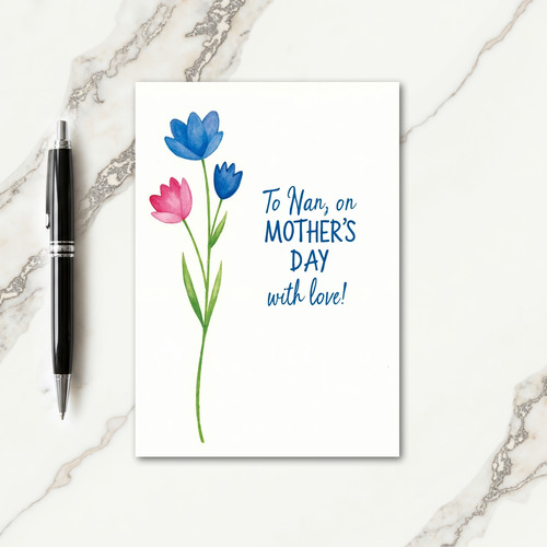 Striped Nan Mothers Day Flower Card