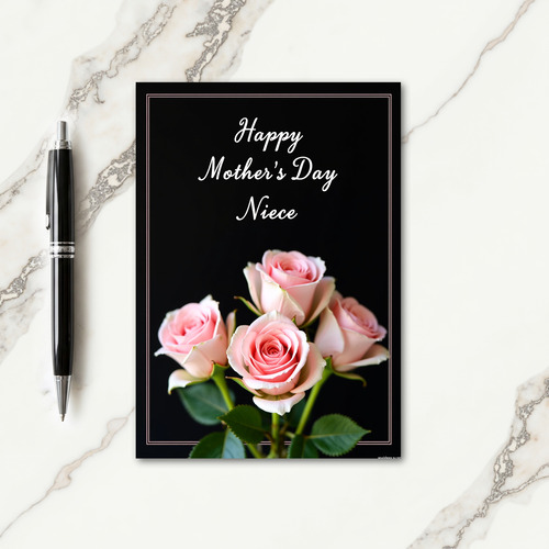 Striped Niece Floral Message Card