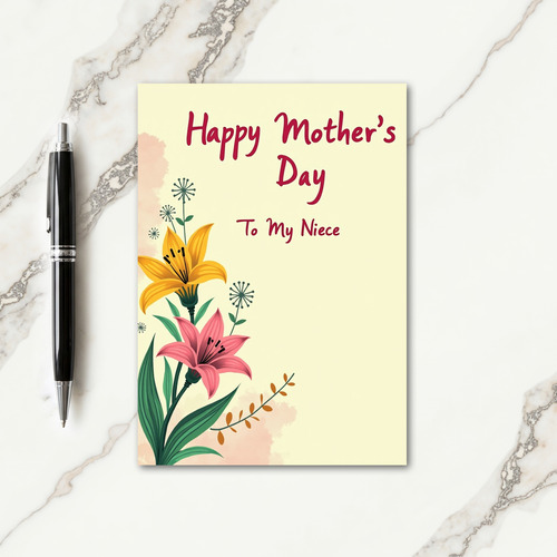 Striped Niece Mothers Day Card